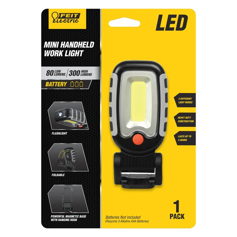 300 Lumen Led Mini Adjustable Handheld Work Light With Flashlight