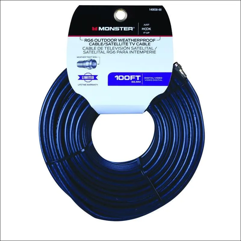 Monster Just Hook It Up 100 Ft. Weatherproof Video Coaxial Cable
