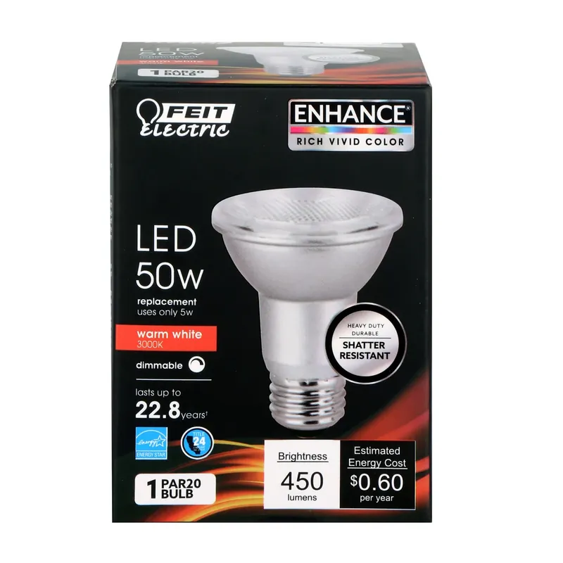 Par20 E26 (medium) Led Bulb Bright White 50 Watt Equivalence 1 Pk