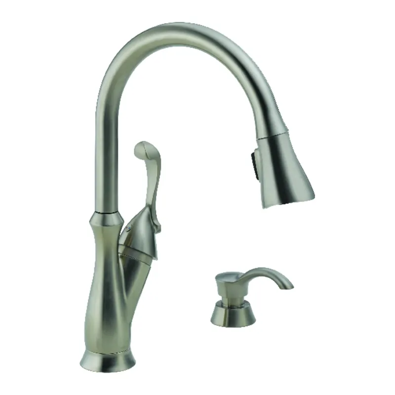 Arabella High Arc Kitchen Faucet With Pull-down Shieldspray + Soap Dispenser, Single Handle, Stainless Steel