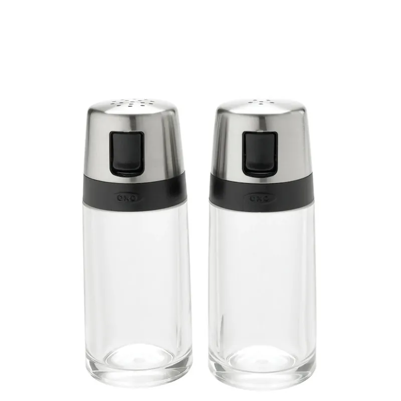 Good Grips Silver/clear Plastic Salt And Pepper Shaker Set 3 Oz