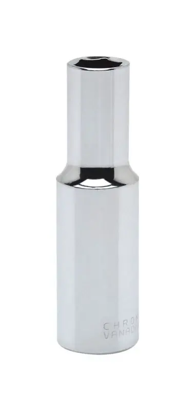 16 Mm X 1/2 In. Drive Metric 6 Point Deep Socket - Chrome Vanadium Steel