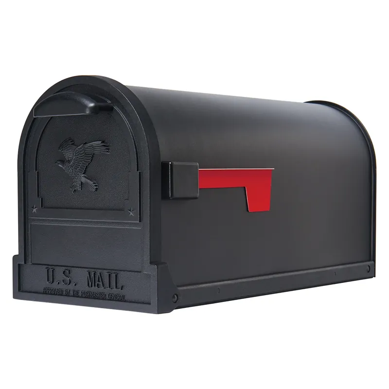 Arlington Classic Galvanized Steel Post Mount Black Mailbox