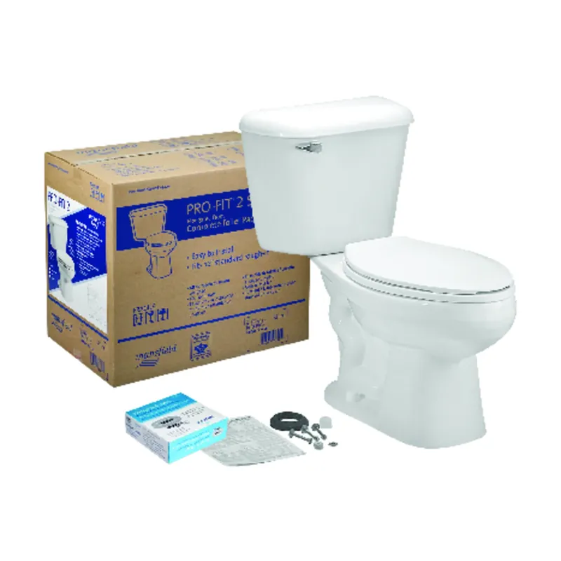 Complete Toilet Kit, Elongated Front, White, 12 In. Rough In