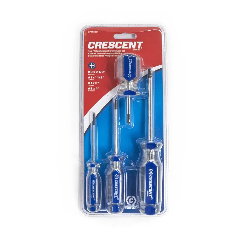 Phillips Screwdriver Set 4 Piece With Acetate Handles And Magnetic Tips