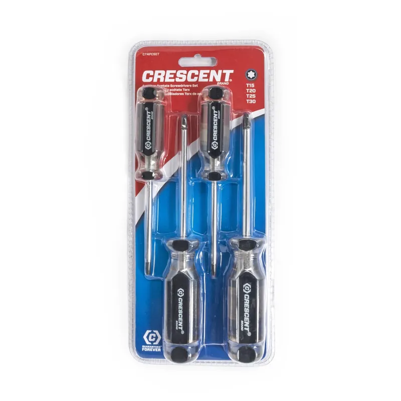 Torx Screwdriver Set 4 Piece With Magnetic Tips And Acetate Handles