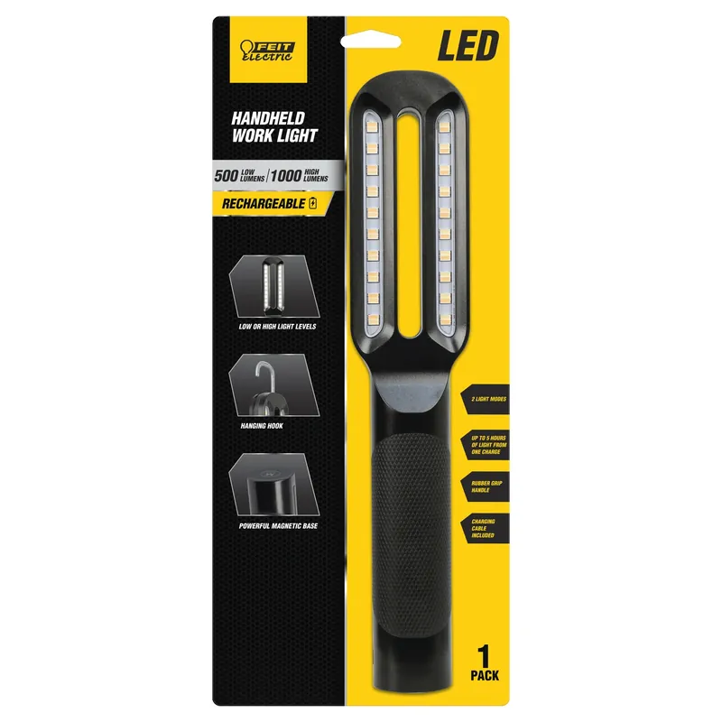 500/1000 Lumen Led Rechargeable Handheld Work Light With Magnet