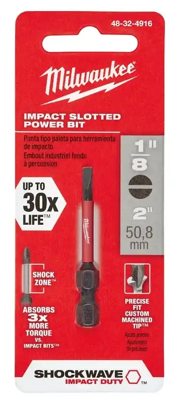 Shockwave 1/8 In. Slotted 2 In. Power Impact Screwdriver Bit