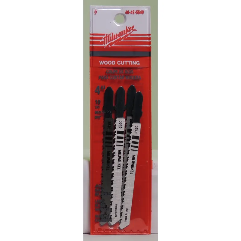 4 In. High Carbon Steel T-shank Wood Cutting Jig Saw Blade 10 Tpi 5 Pk