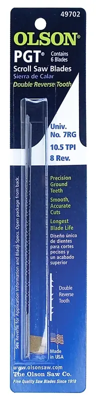 Pgt Scroll Saw Blade 0.047x0.018x5 Inch - Double Tooth Design