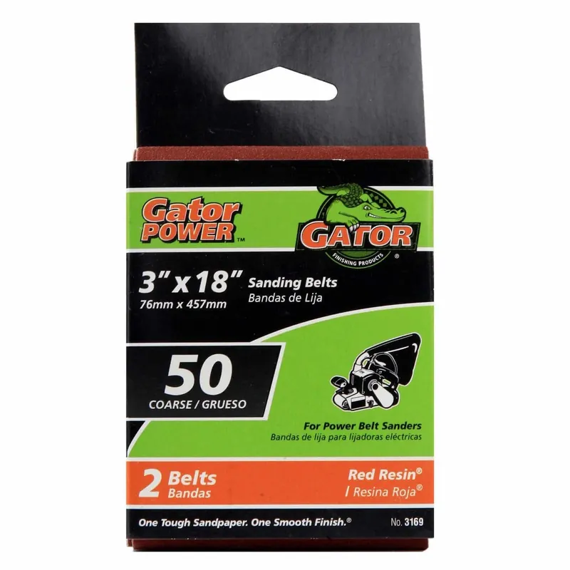 18 In. 31 L X 3 In. 31 W Aluminum Oxide Sanding Belt 50 Grit Coarse 2 Pc