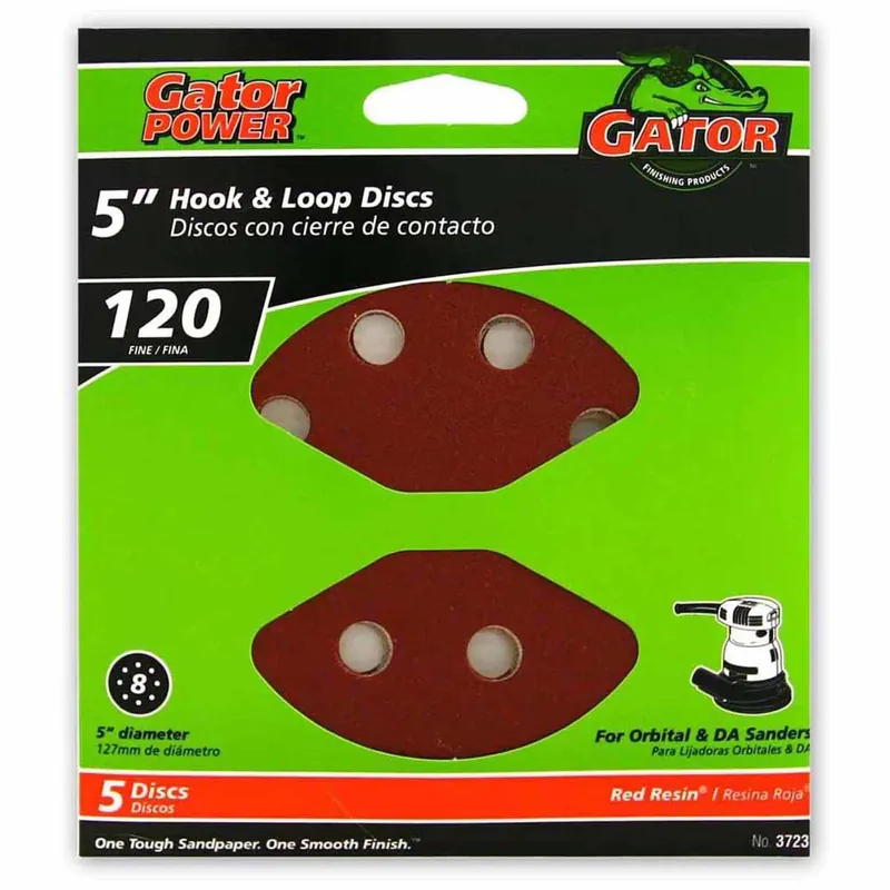5 In. 31 Aluminum Oxide Hook And Loop Sanding Disc 120 Grit Fine 5 Pk