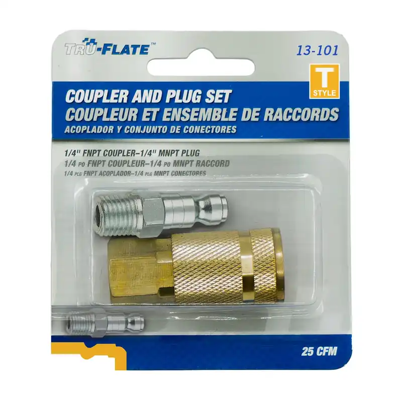 Steel-plated Coupler & Nipple Set 1/4" Female Npt & Male Npt