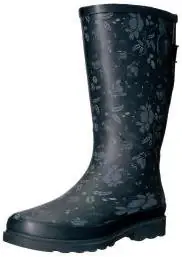 Women‘s Wide Calf Waterproof Floral Rain Boots - Feminine Fit