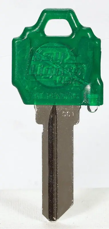 Keylights Green Head House Key Blank W/flashlight Single For Schlage/baldwin Lock