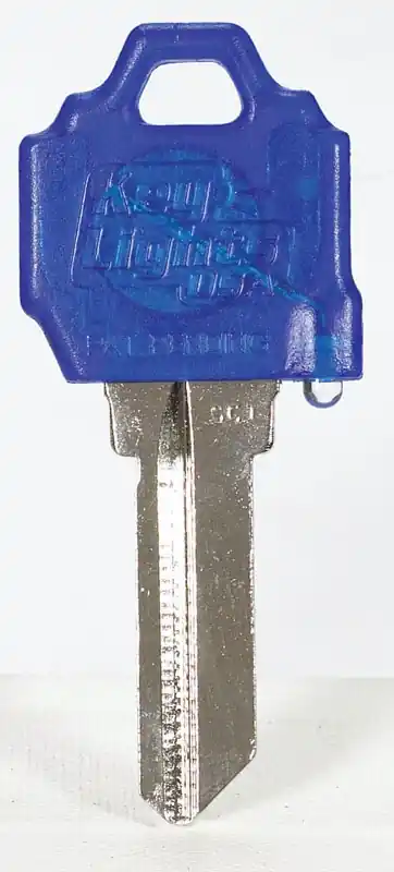 Keylights Blue Head House Key Blank W/flashlight Single For Schlage/baldwin Locks