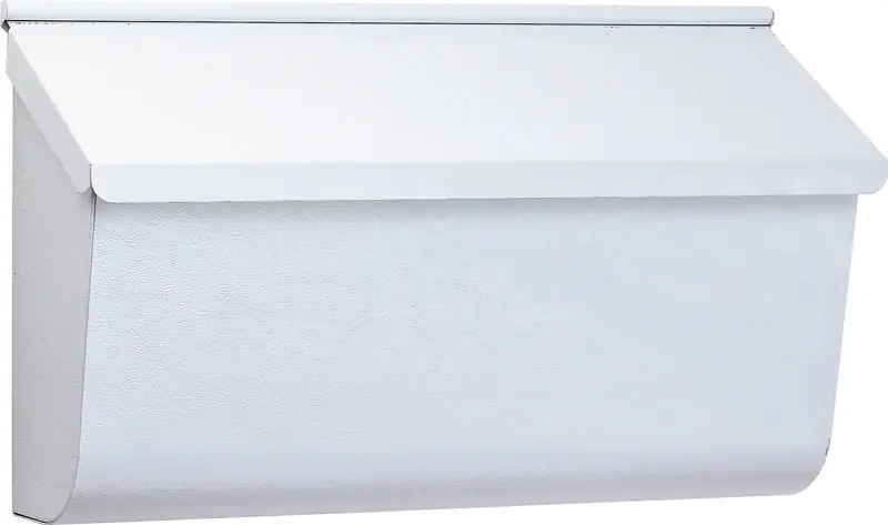 Woodlands Wall-mount Mailbox, Medium Horizontal, White Steel