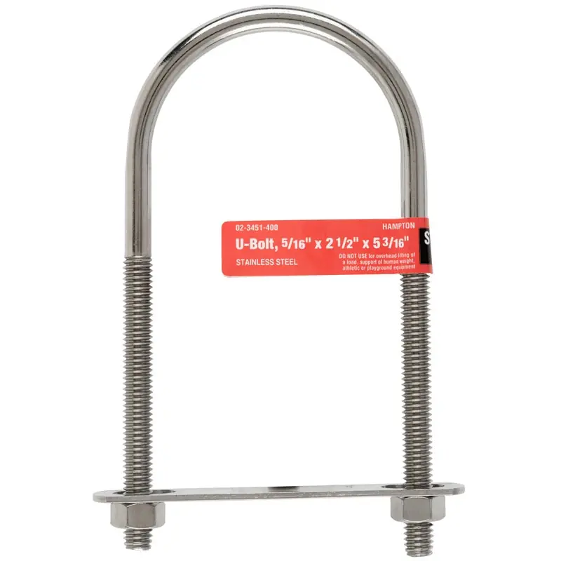 5/16 In. X 2-1/2 In. W X 5-3/16 In. L Coarse Stainless Steel U-bolt