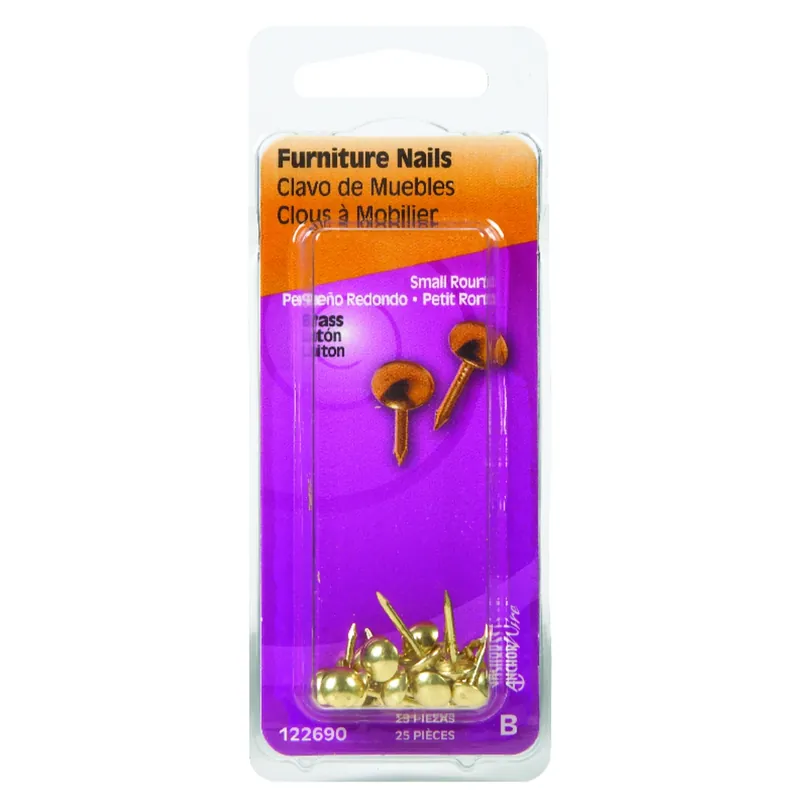 Anchor Wire 7/16 In. Furniture Brass-plated Brass Nail Round Head