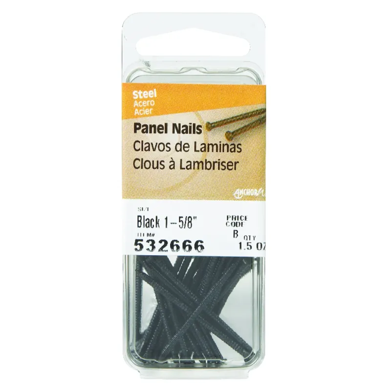 Anchor Wire 1-5/8 In. Panel Black Coating Carbon Steel Nail Large Head