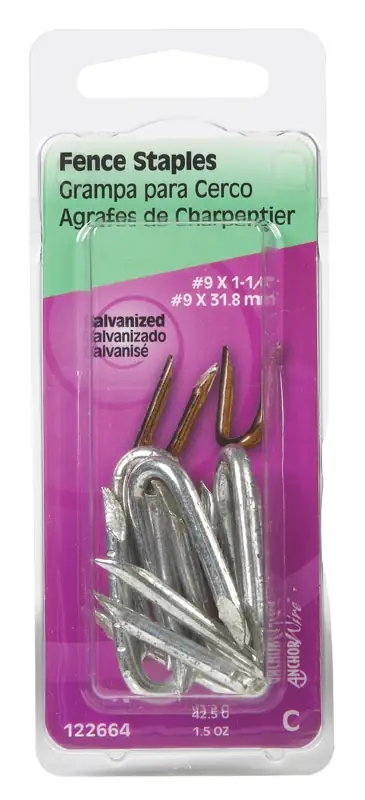 1/4 In. W X 1-1/4 In. L Galvanized Steel Fence Staples 9 Ga. 1-1/2 Oz