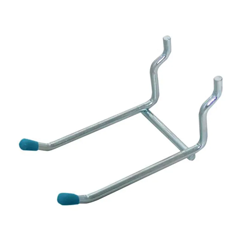 3 In. L Zinc-plated Silver Steel Pegboard Double Arm Hanger Holder 6 Lb. Cap. 1 Pk