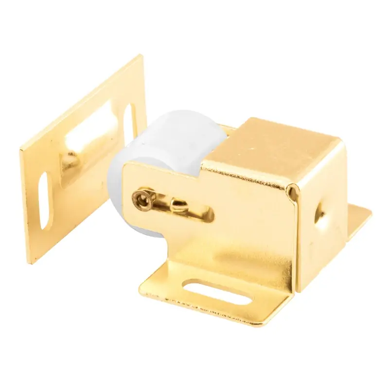 Closet Door Roller Catch With Strike, Brass