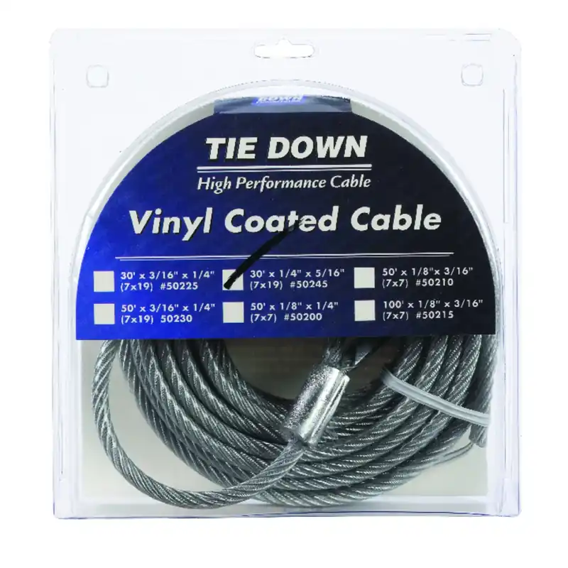 Vinyl Coated Galvanized Steel 1/4 In. Diameter X 30 Ft. Length Aircraft Cable