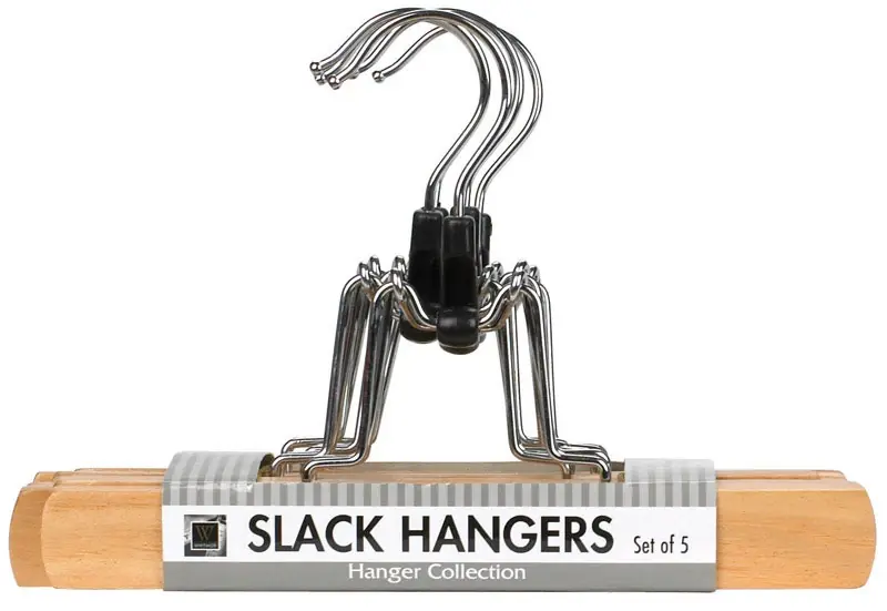 6-1/2 In. H X 1 In. W X 9 In. L Wood White Slack Hanger 5 Pk