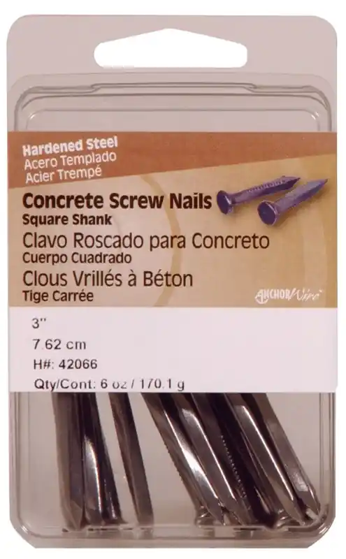 3 In. Concrete Hardened Steel Screw Nail Flat Head 6 Oz