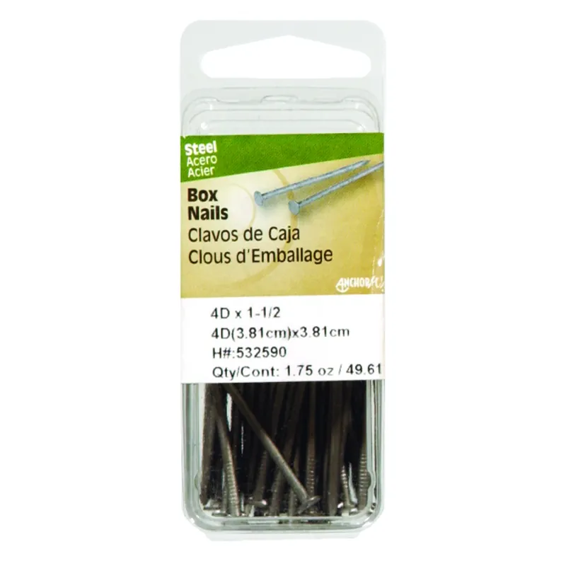 3d 1-1/4 In. Box Bright Steel Nail Flat Head