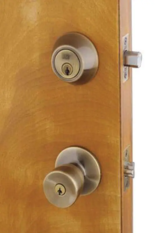 Antique Brass Knob And Deadbolt Set 1-3/4 In.