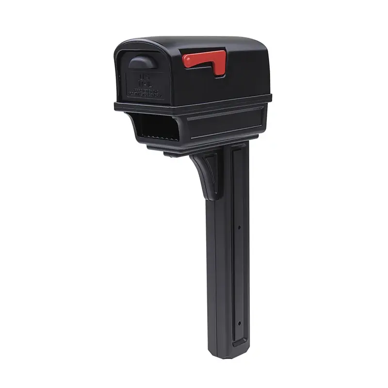 Gentry All-in-one Mailbox And Post Cover Combo, Black Plastic