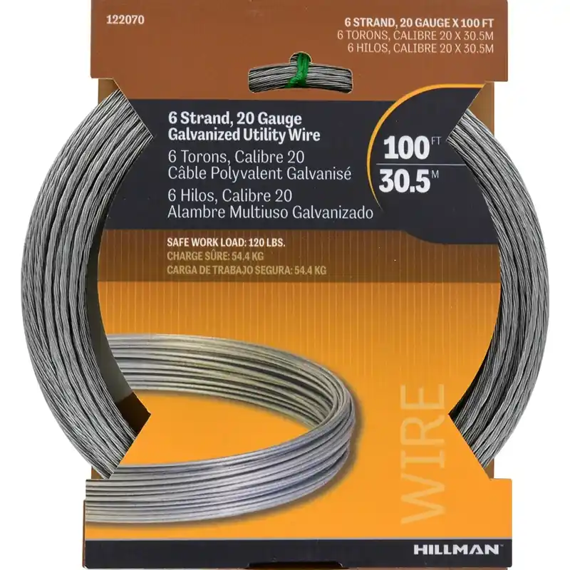 20-gauge Galvanized Wire, 100-ft.