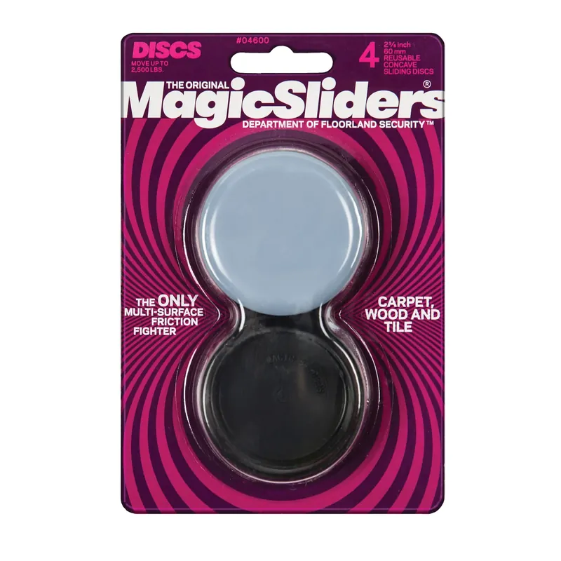 Gray 2-3/8 In. Adhesive Polymer Sliding Discs 4 Pk