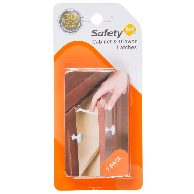 White Plastic Drawer Latches 7 Pk