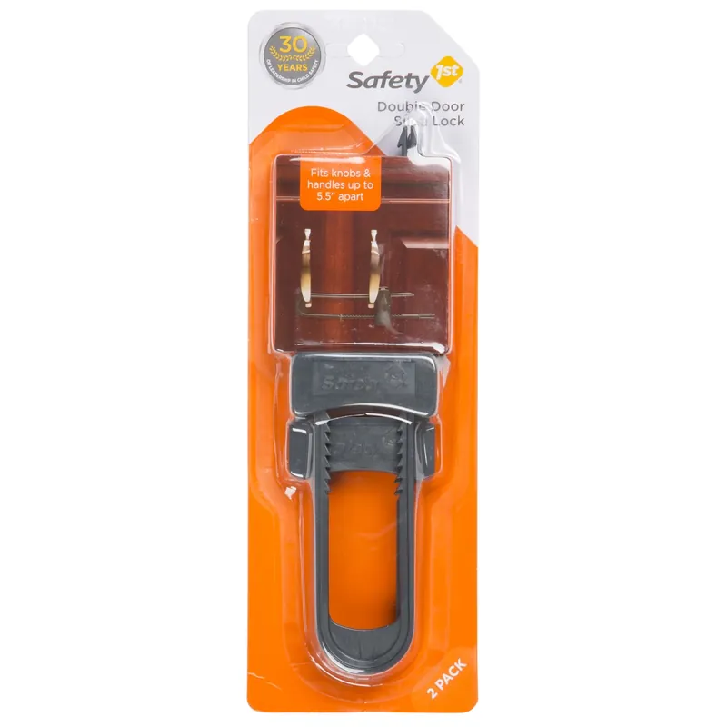 Black Plastic Cabinet Slide Locks 2 Pk