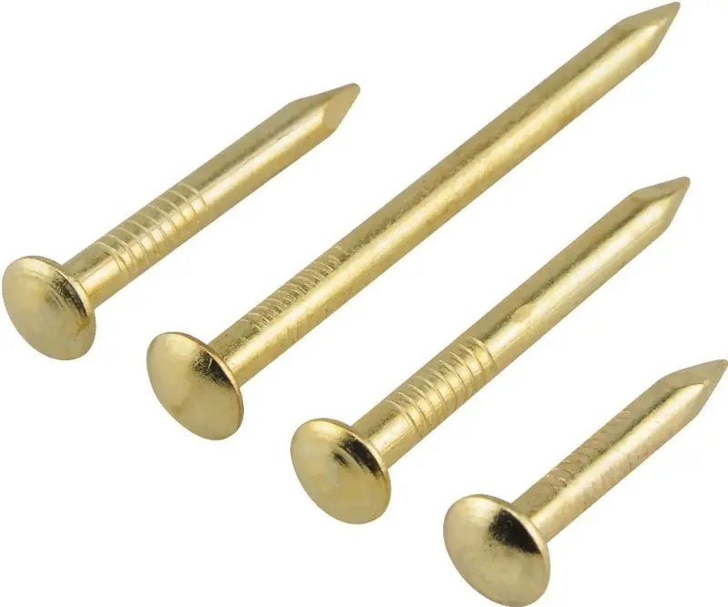1 In. Bendless Brass-plated Steel Nail Oval Head