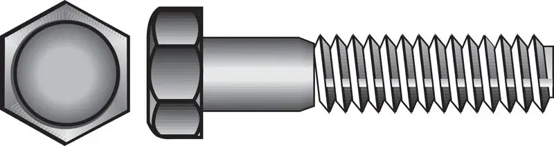 1/4 In. D X 1 In. L Zinc Plated Steel Hex Bolt 100 Pk