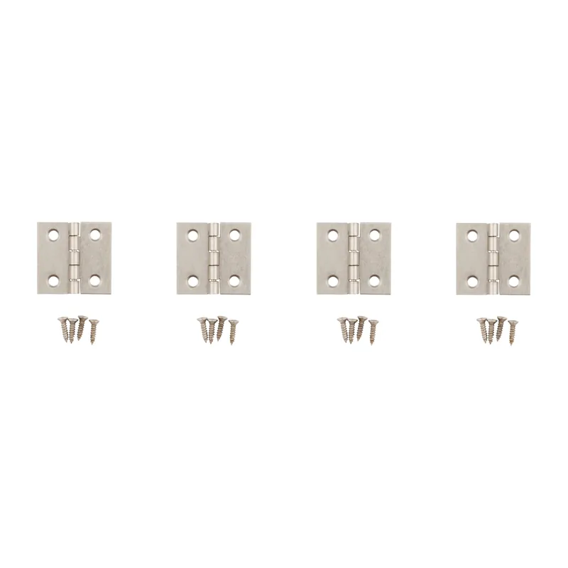 1 In. L Satin Nickel Door Hinge 4 Pk