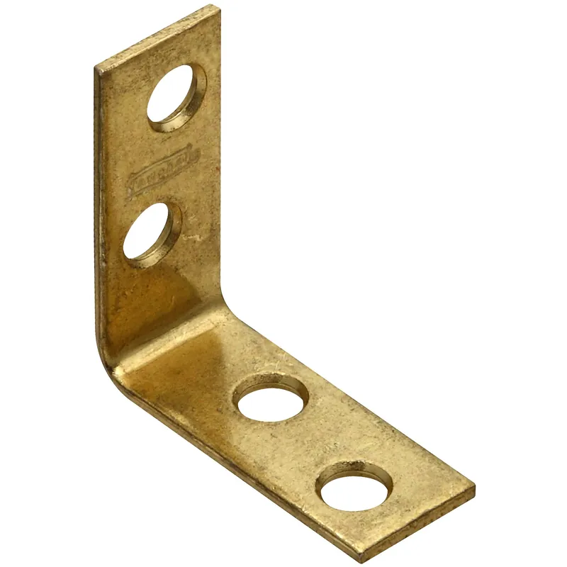 1.5 In. H X 0.63 In. W X 0.08 In. D Brass-plated Steel Inside Corner Brace