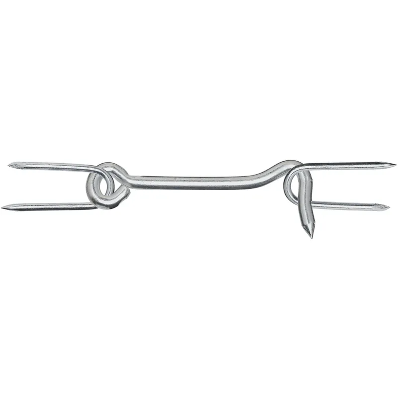 5 In. L Zinc-plated Silver Steel Gate Hook W/staples 1 Pk
