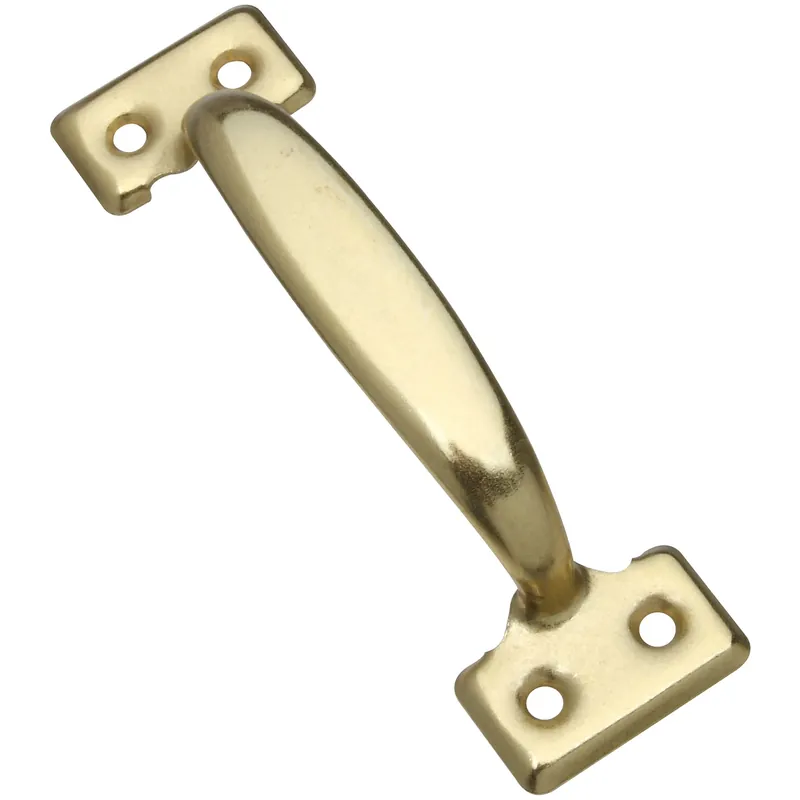 Door Pull With Screws, Dull Brass Finish, 5-3/4 In.