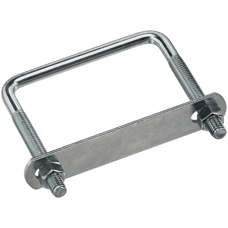 Square U-bolt With Plate & Hex Nuts, Zinc, 3/8 X 3-5/8 X 4 In.