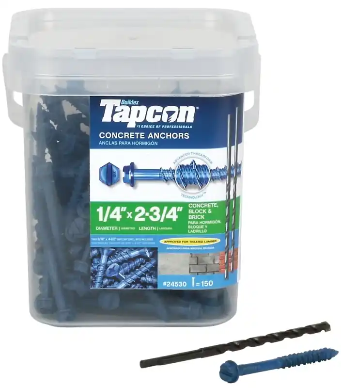1/4 In. D X 2-3/4 In. L Steel Hex Head Concrete Screw Anchor 150 Pk