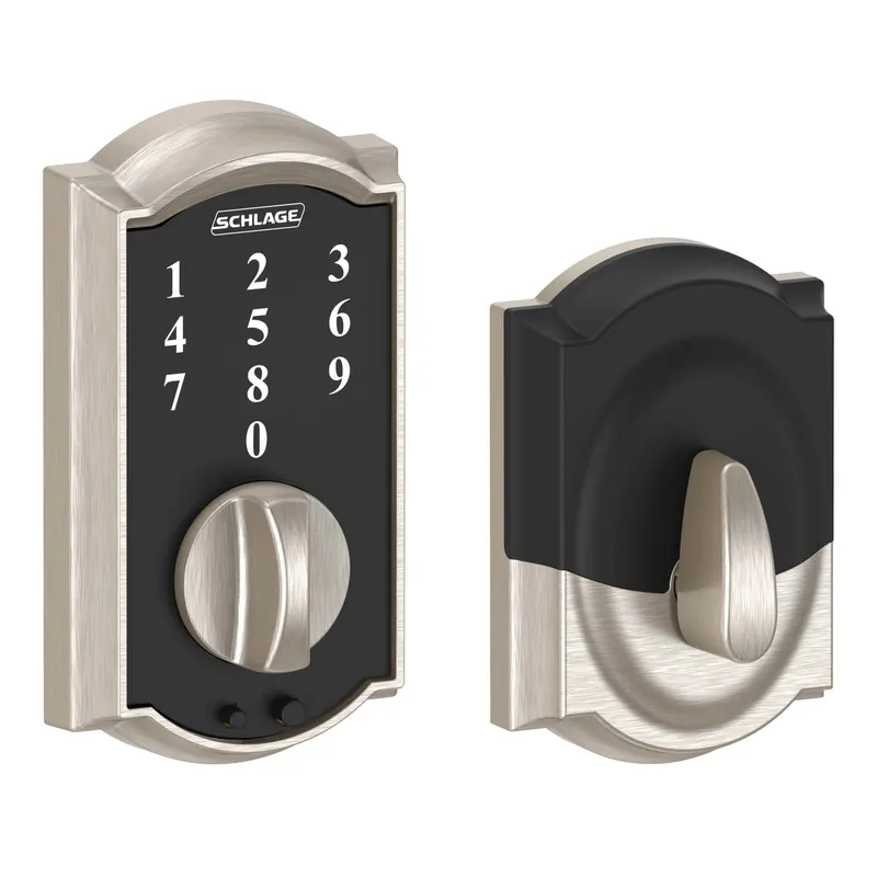 Touch Keyless Deadbolt, Camelot Trim, Satin Nickel