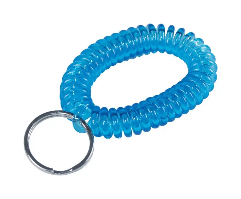 Plastic Assorted Split Ring Wrist Coil Keychain