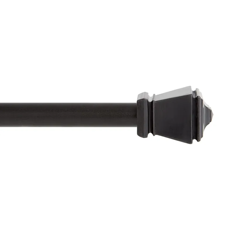 Amelia Cafe Curtain Rod, Black, 7/16 X 48 To 84 In.