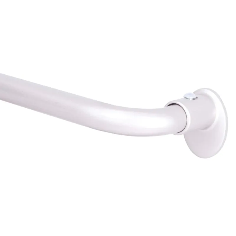 Wrap Around Room Darkening Curtain Rod, Steel, Silver, 5/8 X 28-48 In.