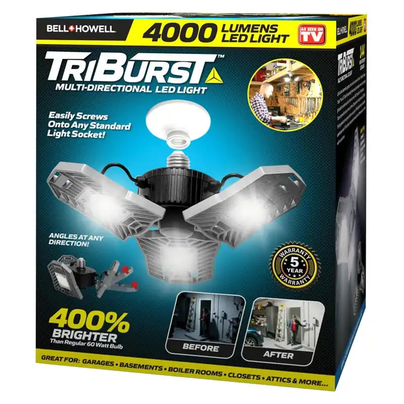 Triburst Led Multi‑directional Standard Base Socket Light – 1 Pack
